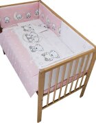 Nichiduta Lenjerie patut 120x60 cm cu 5 piese Teddy on the Moon Pink