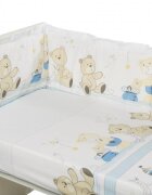 Nichiduta Lenjerie patut cu 5 piese 120x60cm Teddy Play Blue M1
