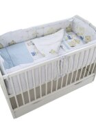 Nichiduta Lenjerie patut cu 5 piese 120x60cm Teddy Play Blue M1