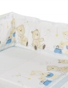 Nichiduta Lenjerie patut cu 5 piese 120x60cm Teddy Play Blue M1