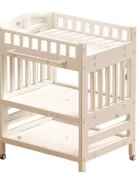 Nichiduta Masa de infasat pentru bebelusi Deluxe White cu Salteluta si Lavoar incluse suporturi laterale de depozitare design multifuncional inaltime reglabila 4 roti pivotante 360