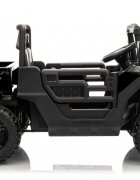 Nichiduta Masinuta electrica copii Heavy Duty Black cu remorca rabatabila electrictelecomanda 2.4G2 motoarex35wacumulator 12V4.5Ah usi cu deschiderelumini led 2viteze