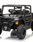 Nichiduta Masinuta electrica copii Heavy Duty Black cu remorca rabatabila electrictelecomanda 2.4G2 motoarex35wacumulator 12V4.5Ah usi cu deschiderelumini led 2viteze