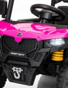Nichiduta Masinuta electrica copii Heavy Duty Pink cu remorca rabatabila electrictelecomanda 2.4G2 motoarex35wacumulator 12V4.5Ah usi cu deschiderelumini led 2viteze