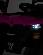 Nichiduta Masinuta electrica copii Heavy Duty Pink cu remorca rabatabila electrictelecomanda 2.4G2 motoarex35wacumulator 12V4.5Ah usi cu deschiderelumini led 2viteze