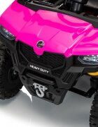 Nichiduta Masinuta electrica copii Heavy Duty Pink cu remorca rabatabila electrictelecomanda 2.4G2 motoarex35wacumulator 12V4.5Ah usi cu deschiderelumini led 2viteze