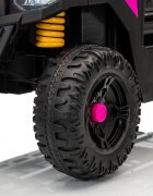 Nichiduta Masinuta electrica copii Heavy Duty Pink cu remorca rabatabila electrictelecomanda 2.4G2 motoarex35wacumulator 12V4.5Ah usi cu deschiderelumini led 2viteze