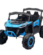 Nichiduta Masinuta electrica de teren pentru 2 copii Super UTV Blue cu telecomanda 2.4Gacumulator 12V4.5Ahroti robuste cu suspensiibull barlumini ledusi cu deschiderefunctie swing