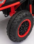 Nichiduta Masinuta electrica de teren pentru 2 copii UTV 4x4 Red800W telecomanda 2.4Gacumulator 12V10Ahroti late din cauciuc EVAscaun din pielesuspensiifaruri cu lumini LEDmufa USBMP3Bluetooth120x81x65cm
