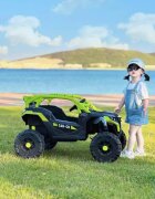 Nichiduta Masinuta electrica de teren pentru copii Can CN UTV Drive Green 12V cu telecomanda 2.4G2 motoare 38Wlumini LEDsuspensii spateroti late rezistentemargine de siguranta rabatabilasunete si muzicafunctie swing