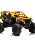 Nichiduta Masinuta electrica de teren pentru copii Can CN UTV Drive Yellow 12V cu telecomanda 2.4G2 motoare 38Wlumini LEDsuspensii spateroti late rezistentemargine de siguranta rabatabilasunete si muzicafunctie swing