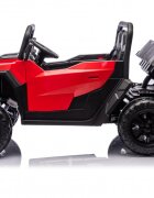 Nichiduta Masinuta electrica pentru 2 copii Speed 4x4 Red cu remorcatelecomanda 2.4Gacumulator 12V10Ah4 motoareroti din cauciuc EVAscaun din pielesuspensiifaruri cu lumini LEDmufa USBMP3Bluetoothcenturi siguranta