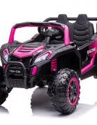 Nichiduta Masinuta electrica pentru 2 copii UTV Racing Pink 12Vtelecomanda 2.4Gusi cu deschiderefaruri ledpornire la butonmuzicacentura de sigurantaslow startcapota realista cu deschidere