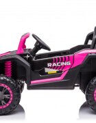 Nichiduta Masinuta electrica pentru 2 copii UTV Racing Pink 12Vtelecomanda 2.4Gusi cu deschiderefaruri ledpornire la butonmuzicacentura de sigurantaslow startcapota realista cu deschidere