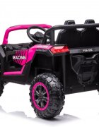 Nichiduta Masinuta electrica pentru 2 copii UTV Racing Pink 12Vtelecomanda 2.4Gusi cu deschiderefaruri ledpornire la butonmuzicacentura de sigurantaslow startcapota realista cu deschidere