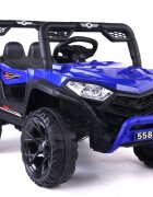 Nichiduta Masinuta electrica pentru copii 12V Off Road Race Blue cu telecomanda 2.4Gfaruri cu lumini LED sunetemuzica 2 motoare x 35wfunctie slow startmufa USBcentura de siguranta