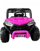 Nichiduta Masinuta electrica pentru copii 12V Off Road Race Pink cu telecomanda 2.4Gfaruri cu lumini LED sunetemuzica 2 motoare x 35wfunctie slow startmufa USBcentura de siguranta