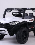 Nichiduta Masinuta electrica pentru copii 12V Off Road Race White cu telecomanda 2.4Gfaruri cu lumini LEDsunetemuzica 2 motoare x 35wfunctie slow startmufa USBcentura de siguranta