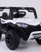 Nichiduta Masinuta electrica pentru copii 12V Off Road Race White cu telecomanda 2.4Gfaruri cu lumini LEDsunetemuzica 2 motoare x 35wfunctie slow startmufa USBcentura de siguranta