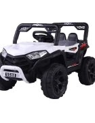 Nichiduta Masinuta electrica pentru copii 12V Off Road Race White cu telecomanda 2.4Gfaruri cu lumini LEDsunetemuzica 2 motoare x 35wfunctie slow startmufa USBcentura de siguranta