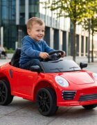 Nichiduta Masinuta electrica pentru copii 90W cu telecomanda lumini si sunete 2 motoare frana automata si panou audio Red