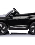 Nichiduta Masinuta electrica pentru copii Audi E-tron GT Black 70W cu licenta oglinzi retrovizoare roti din spuma evalumini LEDcentura de sigurantasistem troller pentru tractaremufa MP3slot usbcard microSD