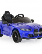 Nichiduta Masinuta electrica pentru copii BMW M4 Painted Blue 12V 90W cu echipare premium deschidere usi si licenta panou audio roti din spuma Eva pornire la buton lumini si telecomanda