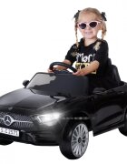 Nichiduta Masinuta electrica pentru copii Mercedes CLS350 Black 12V 60Wtelecomandaunitate audio cu display si slot card usi cu deschiderefaruri led
