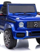 Nichiduta Masinuta electrica pentru copii Mercedes G63 AMG Blue Painting cu echipare Premium scaun piele roti Eva telecomanda lumini si deschidere usi
