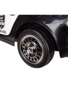 Nichiduta Masinuta electrica pentru copii Police Patrol Black 70W cu girofar politie si statie unitate audio cu display baterie USB si sistem troller