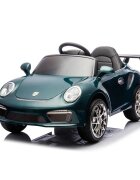 Nichiduta Masinuta electrica pentru copii Porsche RUF CTR3 Dark Green 70w cu licentaechipare premiumroti EVAscaun din pieleoglinzi retrovizoarelumini LEDmuzicabluetoothUSBsuspensiicod QR video asamblareafisaj baterieEleron