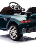 Nichiduta Masinuta electrica pentru copii Porsche RUF CTR3 Dark Green 70w cu licentaechipare premiumroti EVAscaun din pieleoglinzi retrovizoarelumini LEDmuzicabluetoothUSBsuspensiicod QR video asamblareafisaj baterieEleron