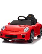 Nichiduta Masinuta electrica pentru copii Porsche RUF GT Red cu licenta Telecomanda parinti 24G2 motoare x 45wAcumulator 12V4.5AhRoti EVAScaun din piele2 VitezeSistem trollerMP3USBBluetoothUsi cu deschidereSuspensii