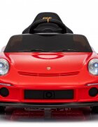 Nichiduta Masinuta electrica pentru copii Porsche RUF GT Red cu licenta Telecomanda parinti 24G2 motoare x 45wAcumulator 12V4.5AhRoti EVAScaun din piele2 VitezeSistem trollerMP3USBBluetoothUsi cu deschidereSuspensii