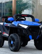 Nichiduta Masinuta electrica pentru copii Super Car Blue 12V 70W cu telecomanda scaun din piele functii muzicale slow start Usb si lumini