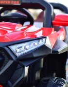 Nichiduta Masinuta electrica pentru copii Super Car Red 12V 70W cu telecomanda scaun din piele functii muzicale slow start Usb si lumini