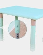 Nichiduta Masuta din plastic pentru copii 60x60 cm cu inaltime reglabila pe 7 nivelemargini rotunjitepicioare antiderapante pentru activitati acasacresa sau gradinita Blue