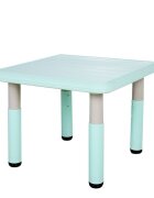 Nichiduta Masuta din plastic pentru copii 60x60 cm cu inaltime reglabila pe 7 nivelemargini rotunjitepicioare antiderapante pentru activitati acasacresa sau gradinita Blue