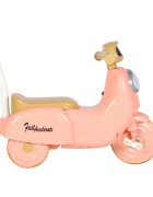 Nichiduta Motocicleta cu pedale pentru copii 3in1 Fast Pink cu maner parental detasabilfar cu lumina LEDmuzicaspatiu de depozitarestructura stabilasistem antirasturnareroti rezistenteunghi de viraj limitat