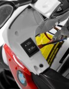 Nichiduta Motocicleta electrica pentru copii 12V 90W BMW 528 RR cu pornire la cheie roti eva si scaun de piele doua motoare puternice si cric pliabil