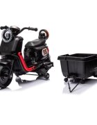Nichiduta Motocicleta electrica pentru copii SafeRider 95 Blackremorca detasabilaroti ajutatoaremotor 35wacumulator 6V7Ahfar cu lumini LEDroti rezistentemanere ergonomicemuzicapornire la buton