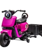 Nichiduta Motocicleta electrica pentru copii SafeRider 95 Rose Redremorca detasabilaroti ajutatoaremotor 35wacumulator 6V7Ahfar cu lumini LEDroti rezistentemanere ergonomicemuzicapornire la buton