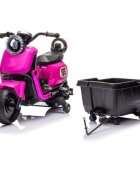 Nichiduta Motocicleta electrica pentru copii SafeRider 95 Rose Redremorca detasabilaroti ajutatoaremotor 35wacumulator 6V7Ahfar cu lumini LEDroti rezistentemanere ergonomicemuzicapornire la buton
