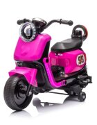 Nichiduta Motocicleta electrica pentru copii SafeRider 95 Rose Redremorca detasabilaroti ajutatoaremotor 35wacumulator 6V7Ahfar cu lumini LEDroti rezistentemanere ergonomicemuzicapornire la buton