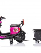 Nichiduta Motocicleta electrica pentru copii SafeRider 95 Rose Redremorca detasabilaroti ajutatoaremotor 35wacumulator 6V7Ahfar cu lumini LEDroti rezistentemanere ergonomicemuzicapornire la buton