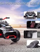 Nichiduta Motocicleta electrica pentru copii Spider Black 90W cu lumini pornire la buton sunete lumini si mufa Usb