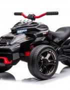 Nichiduta Motocicleta electrica pentru copii Spider Black 90W cu lumini pornire la buton sunete lumini si mufa Usb
