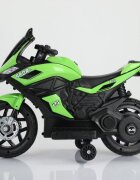 Nichiduta Motocicleta electrica pentru copii Storm Green motor 38wscaun confortabil din piele ecologicaroti ajutatoareoglinzi retrovizoarelumini LEDmuzicapornire la butonsuport picioaremanere ergonomice
