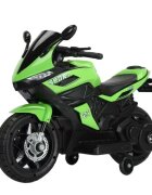 Nichiduta Motocicleta electrica pentru copii Storm Green motor 38wscaun confortabil din piele ecologicaroti ajutatoareoglinzi retrovizoarelumini LEDmuzicapornire la butonsuport picioaremanere ergonomice