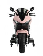 Nichiduta Motocicleta electrica pentru copii Storm Pink motor 38wscaun confortabil din piele ecologicaroti ajutatoareoglinzi retrovizoarelumini LEDmuzicapornire la butonsuport picioaremanere ergonomice